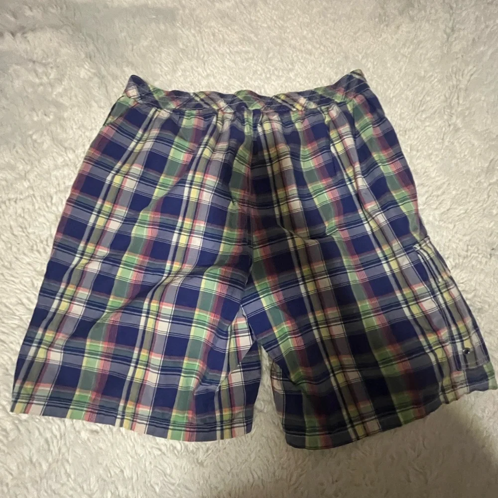 Polo Ralph Lauren Swim Trunks Mens Large Colorful Plaid Pockets Beach Vacation